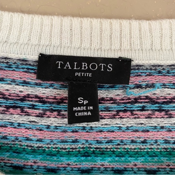 Talbots Wool Blend Fair Isle Crew Neck Sweater - Picture 3 of 6